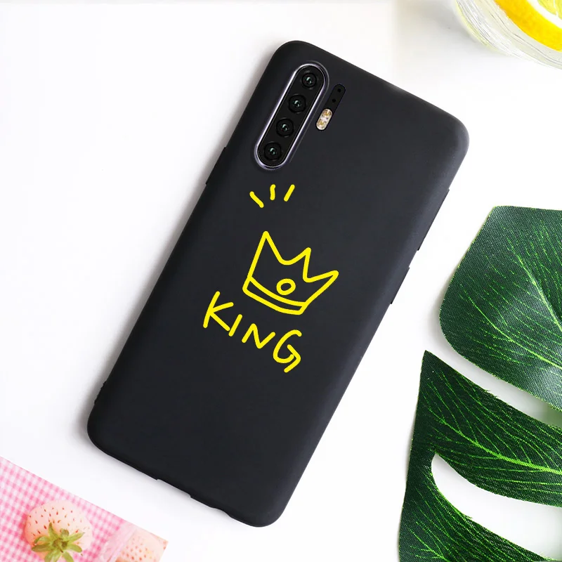 Чехол для телефона King queen Crown для huawei Honor 8S 10 20 Play 8A V10 V20 9 Lite 6A 7X сплошной карамельный цвет Мягкий ТПУ полный Чехол - Цвет: Black I050