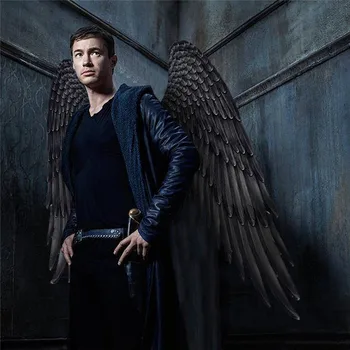 

Cosplay 3D Angel Wings Halloween Mardi Pretend Fly Bird Adult Cosplay Costumes Oversized Black Wings Theme Party Supplies O7