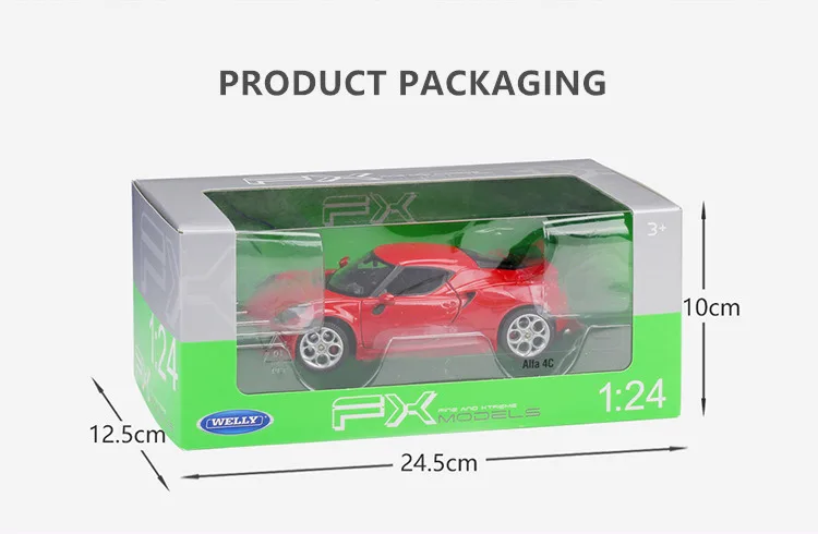 WELLY 1:24 Alfa Romeo 4C спортивный автомобиль моделирование сплав модель автомобиля ремесла Коллекция игрушек инструменты подарок