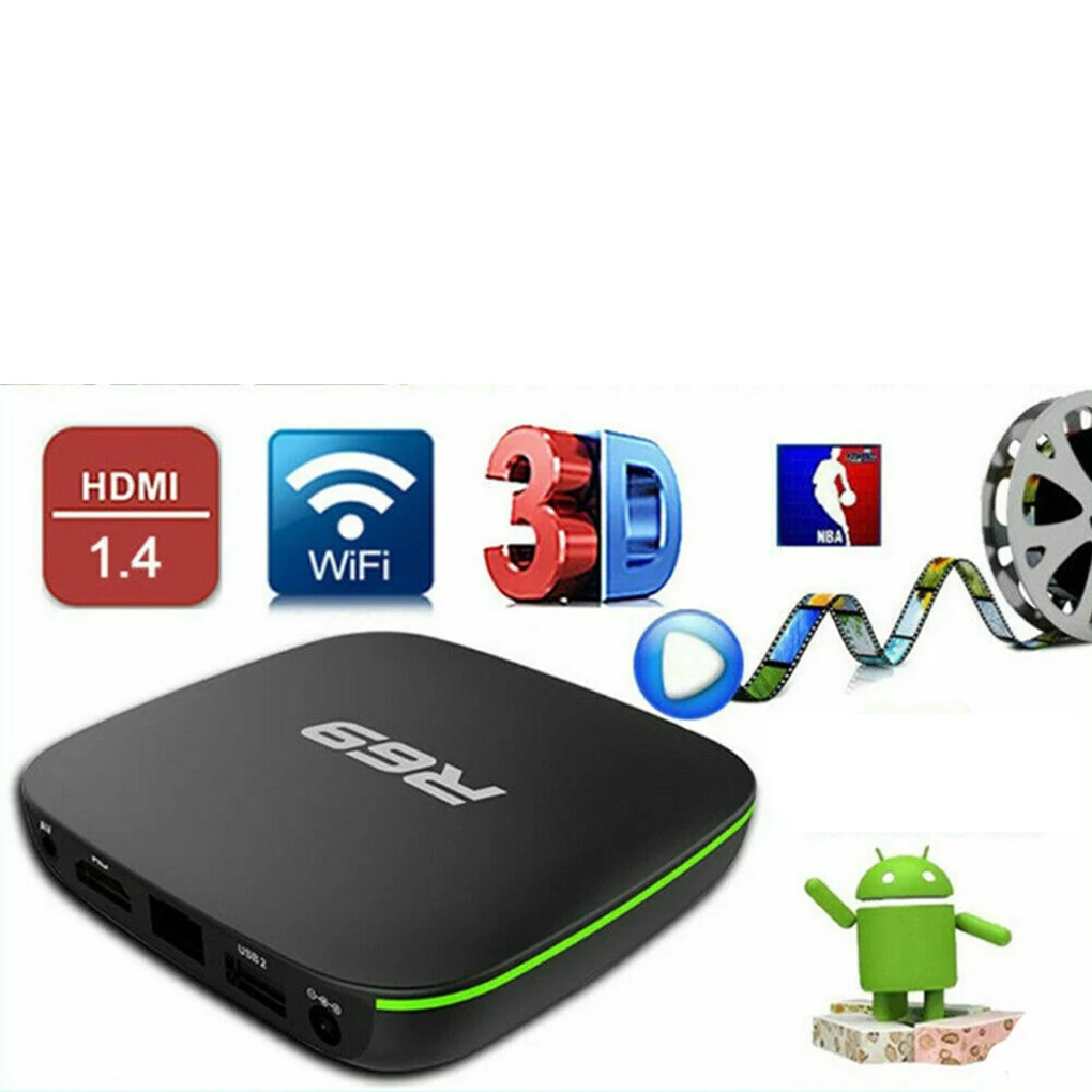 Smart tv Box 1+ 8G четырехъядерный HD 2,4 GHz WiFi 4K медиаплеер ТВ приемник Пульт дистанционного управления EU/US/AU/UK штекер