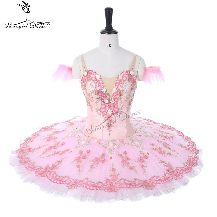Pink Peach Fairy Professional Ballet Tutu With Flowers Ballet Professional Tutu For Adults Girls Ballet Tutu Dress BT9055