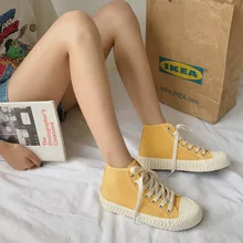 

Fashion Sneakers Women Canvas Shoes Classics High Top Vulcanize Shoes Woman Casual Flats Ladies Loafers Quality Skateboard Shoes