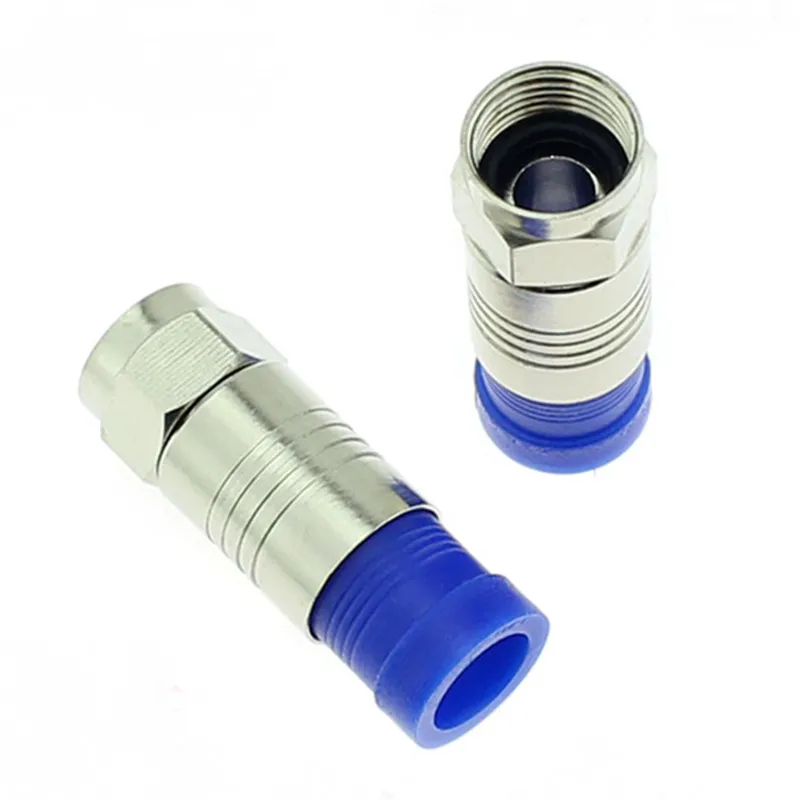 

Free shipping50PCS connector F male connector for RG6 75-5 4P coaxial compression fitting Compression Coax O-Ring connector