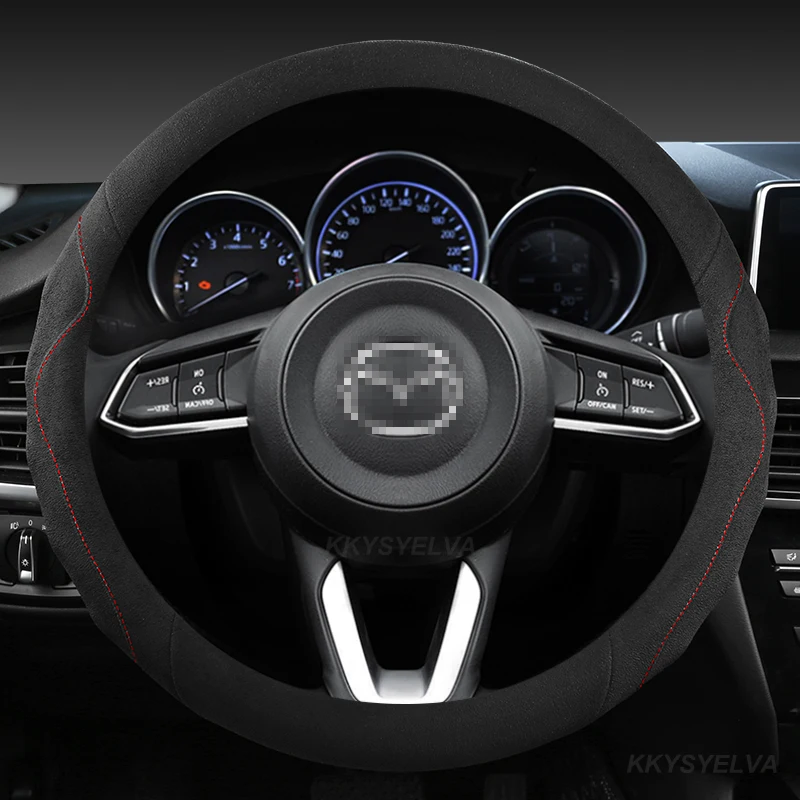 Car Steering wheels Cover 38cm Suede Cow For Mazda6 Atenza Demio Axela