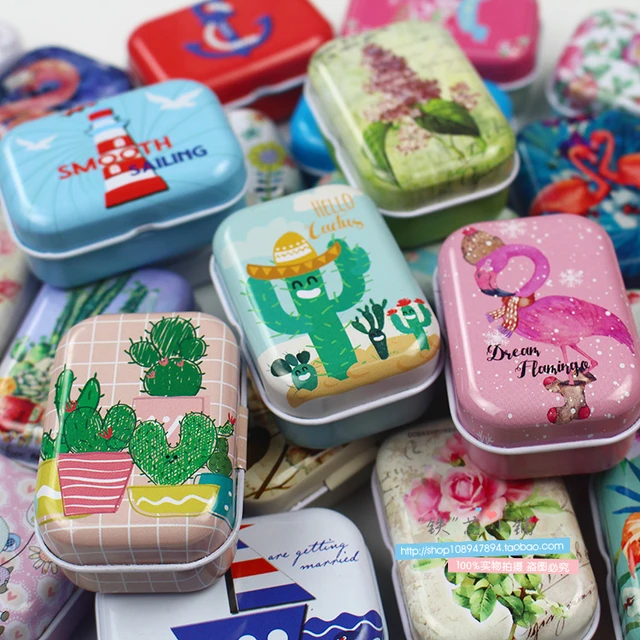 Colorful mini tin box sealed jar packing boxes jewelry, candy box small  storage boxes cans coin earrings, headphones gift box