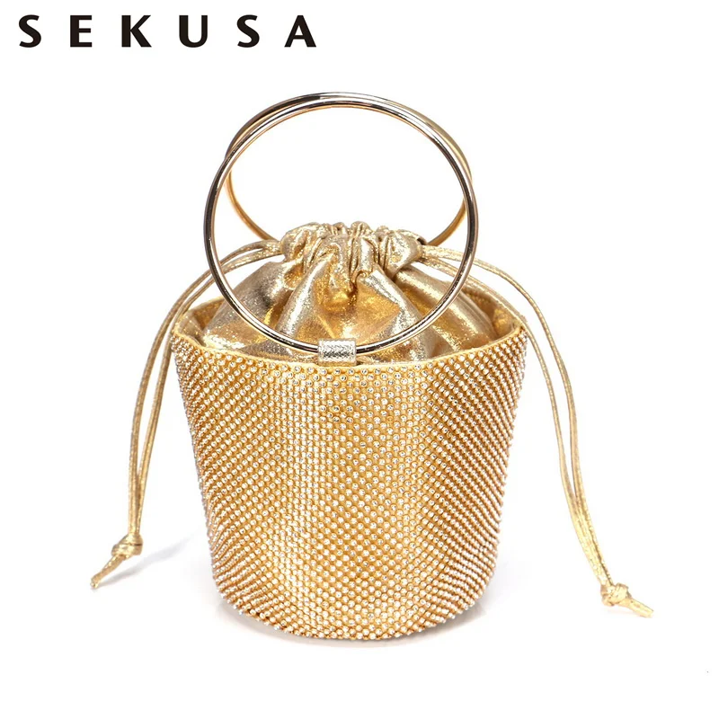 SEKUSA новый дизайн женские вечерние сумки стразы Дамский клатч кошелек дамские