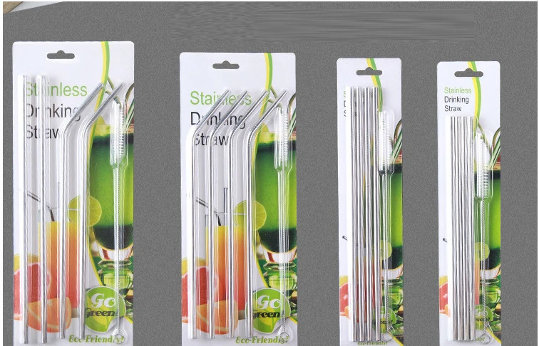 5 комплектов, 4+ 1/набор, многоразовые, 8,5, 10,5 дюймов, прямые/изогнутые, 304, нержавеющая сталь, металлическая соломинка для питья, с чистой щеткой, для кружек 20 унций/30 унций