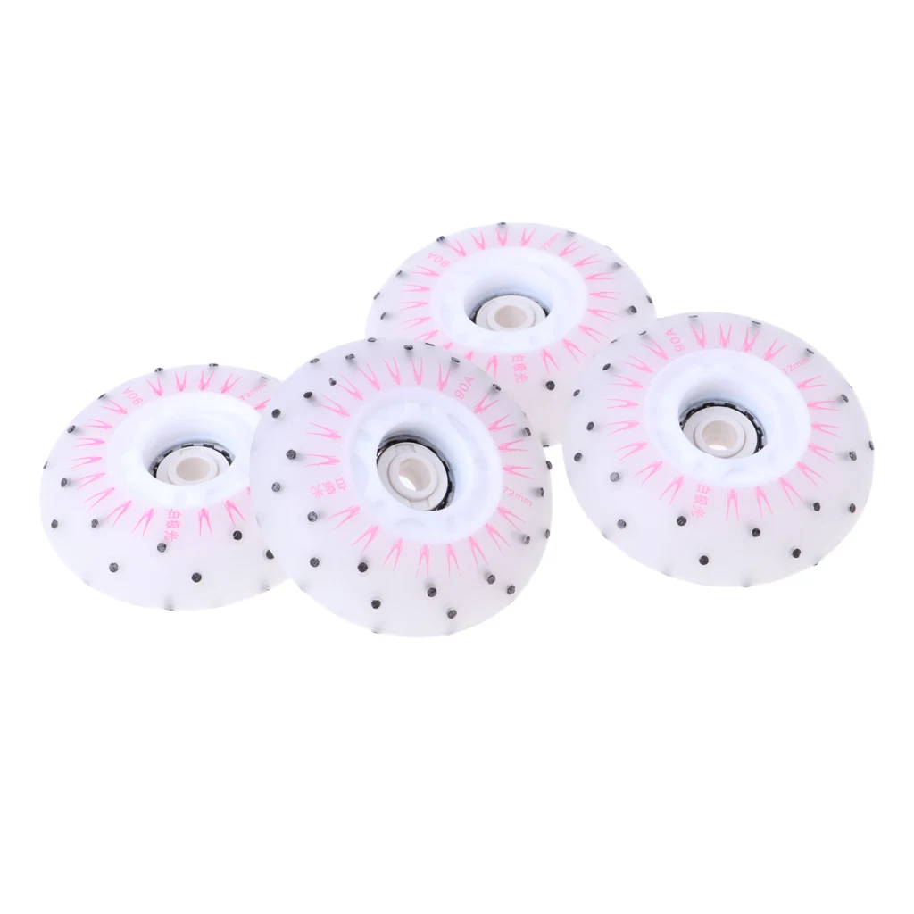 4pcs Multicolour Flashing Roller Replacement PU Flash Speed Skating Wheels Light Up Wheels for Adults Kids Roller Wheels