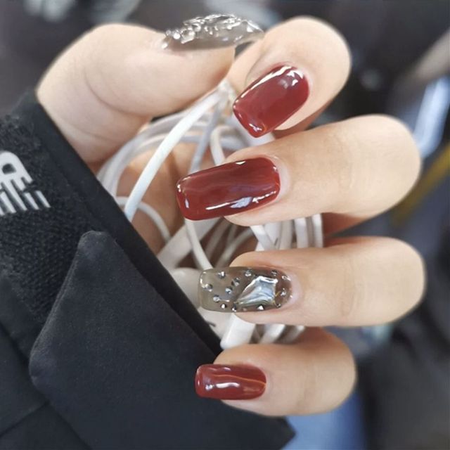 Detachable Jelly Gradient with design False Nails Wearable Ballerina Coffin Fake Nails Full Cover Nail Tips Press On Nails