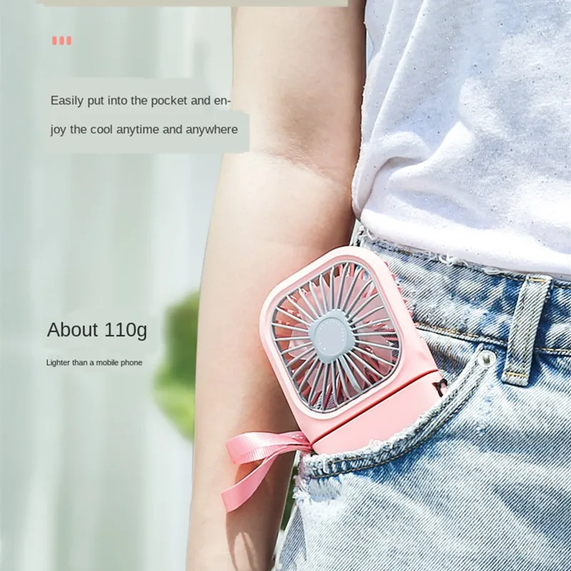 Hanging Neck Fans Mini Portable Folding USB Small Fan Mute Power Bank Portable Handheld Desktop Multi Function Charge Fan_voghion.com