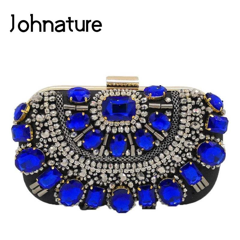 Женский клатч с бисером Johnature вечерние сумки ручной работы украшенные стразами