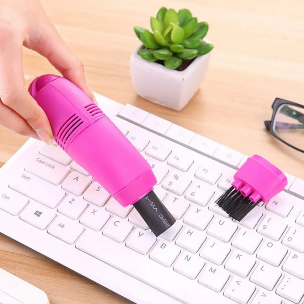 Pink Мини компьютер Вакуумный USB пылесос для клавиатуры ПК щетка для ноутбука набор для очистки пыли Пылесос компьютер чистые инструменты - Цвет: Pink