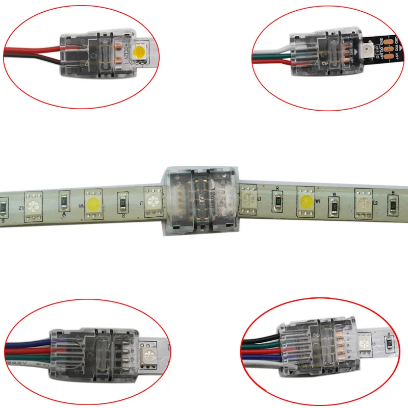 5 шт./лот 2pin 3pin 4pin 5pin 6pin Светодиодная лента для 3528 5050 подключения к проводу/полосе клеммы|Соединители| |