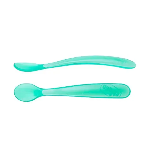 Чик-cuchara blanda de silicona con forma ergonómica 6 м + 2ud color rosa o azul |