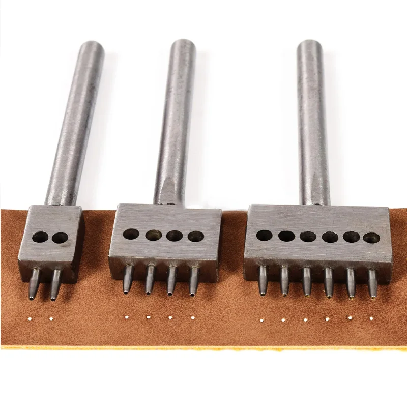 Round Leather Punching Tool DIY Handmade 2/4/6 Prong 4/5/6/8mm spacing