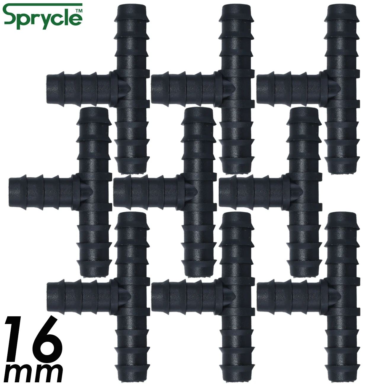 SPRYCLE 10PCS 16mm Barbed Tee Connector Watering 3-Ways for Micro Drip Irrigation 1/2'' PE Pipe Tubing Hose Micro Fitting Garden 20 100pcs 1 4 pipe mini valve 4 7mm hose controller barbed adapter agriculture micro drip irrigation watering system fittings