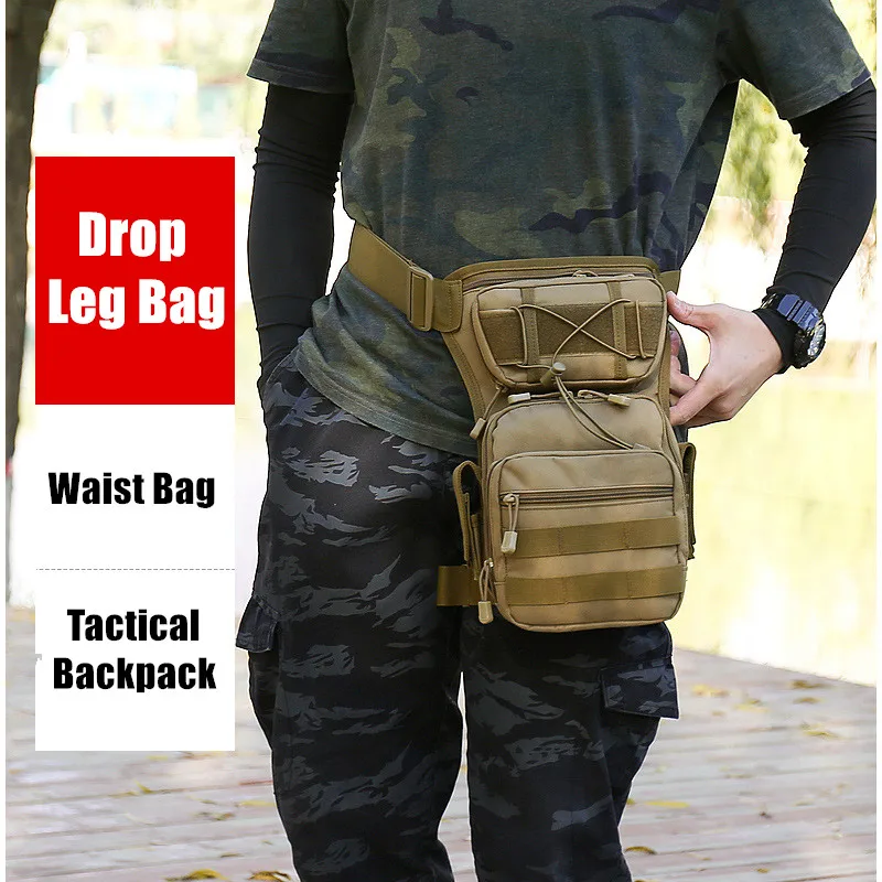 Bolsa de pierna caída para hombres, riñonera impermeable para muslos  tácticos, militares, multiusos, carreras, camping, senderismo, motocicleta