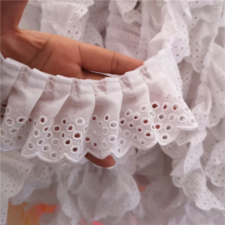 3D Cotton Folded Lace Ribbon 6CM Wide DIY Sewing Supplies