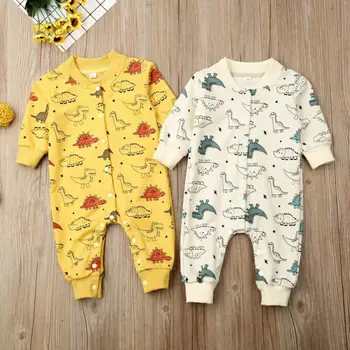 

2020 Kids New Newborn Baby Clothes Boys Girls Romper Floral Dinosaur Long Sleeve Cotton Romper Kids Jumpsuit Playsuit Outfits