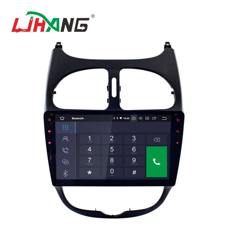 Cheap LJHANG 9" Android 9.0 Car Radio Multimedia Player For Peugeot 206 2000-2014 2015 2016 GPS Navi 1DIN Auto Stereo HeadUnit WIFI fm 2