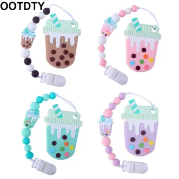 

New Cute Baby Teether Pacifier Chain Set Newborn Silicone Nipple Clip Infants Anti-chain Molar Tooth Toy
