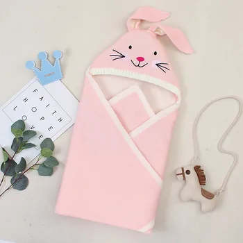 

Cute Newborn Knitted Sleeping Bag Autumn Winter Baby Swaddle Wrap Cartoon Bunny Stroller Blankets Quilt Bed Baby Swaddle