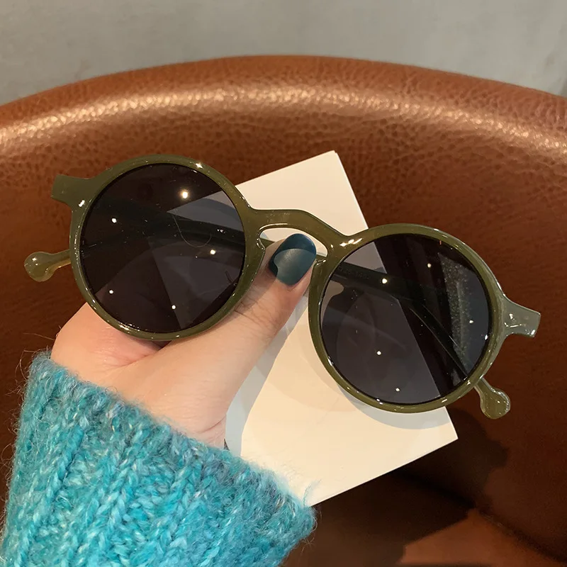 New Retro Round Frame Rice Nail Sunglasses Men Women Fashion Luxury Outdoor Sports street Shooting Glasses Driving Mirror | Аксессуары