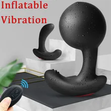 Drahtlose Fernbedienung Männlichen Prostata-massagegerät Aufblasbare Anal Stecker Vibrierender Butt-Plug Anal Expansion Vibrator Sex Spielzeug Für Männer