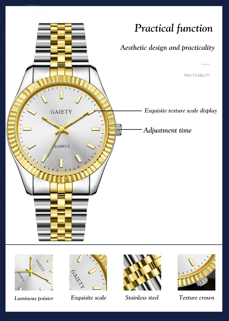Часы мужские роскошные новые мужские наручные часы Gaiety брендовые кварцевые часы мужские деловые часы Нежные мужские повседневные наручные часы Montre Homme