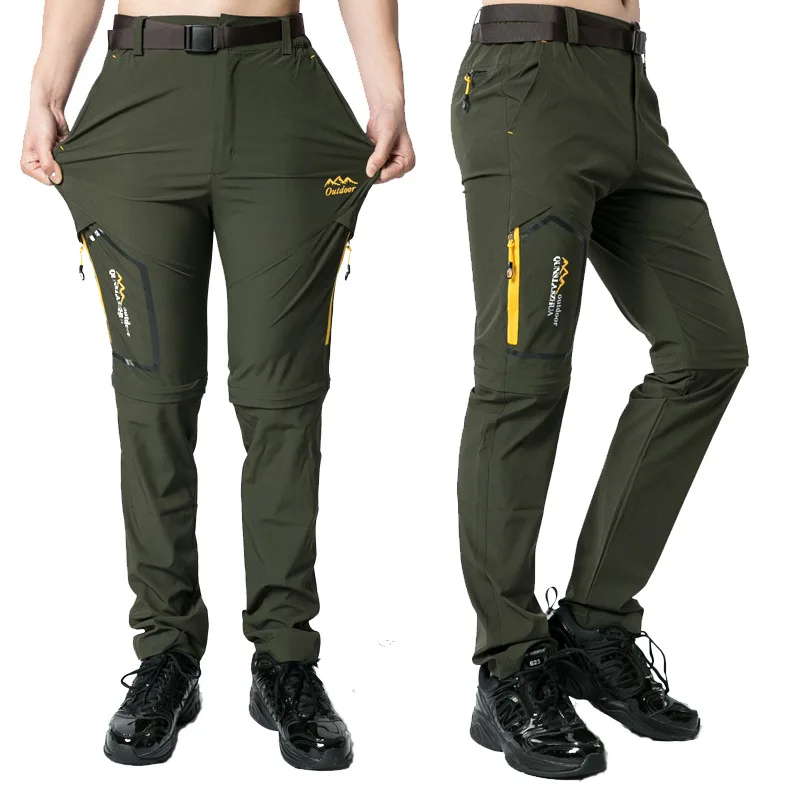 Outdoor Detachable Hiking Pants Men Women Summer Cycling Trousers Climbing Trekking Quick-Drying Waterproof Detachable Pants Hot