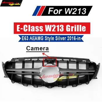 

W213 Grille AEAMG Style With Camera Sports Bumper For E-Class E63 E200 E250 E300 E350 E400 E500 ABS Front Bumper Grille 2016-in