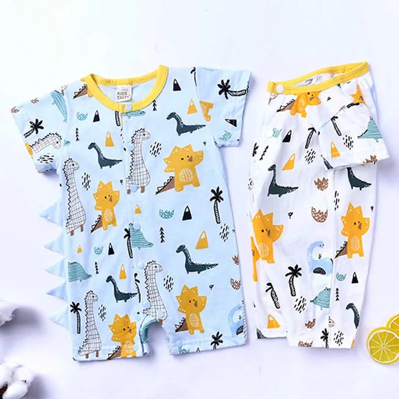 

Dinosaur BABY Rompers 2020 Summer Short Sleeve Girls Onesies Print Cotton Newborn Kids Cotton Pajama Cartoon Boys Romper 0-2Y
