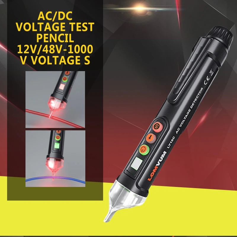 PINTUDY AC/DC тестер напряжения 12 V/48 V-1000 V Чувствительность напряжения электрическая компактная ручка измерители напряжения электрические инструменты