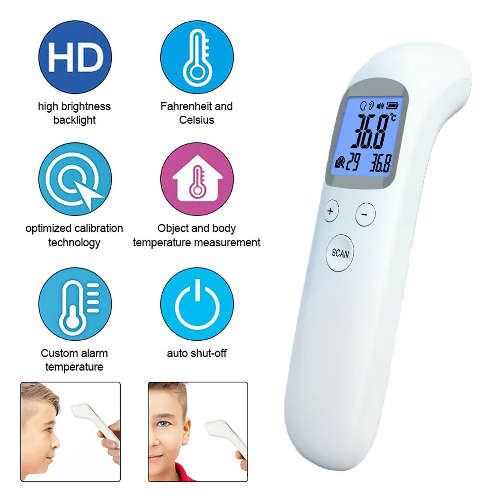 

Forehead Non Contact Infrared Baby Thermometer LCD Body Temperature Fever Digital IR Measurement Tool Gun For Baby Adult
