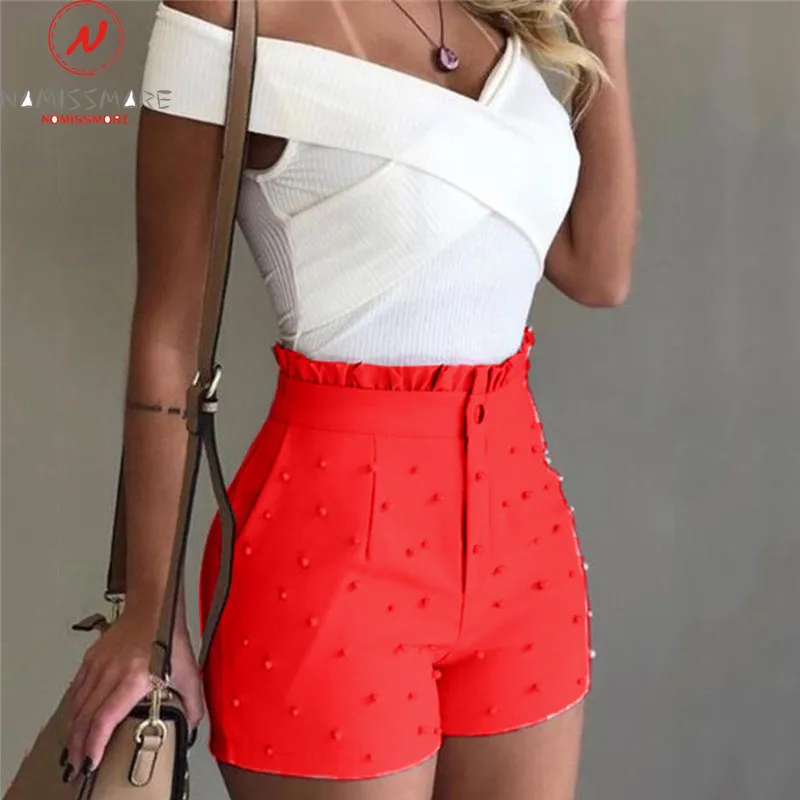 Элегантные женские шорты для уличной носки, лоскутный дизайн, пуговицы, застежка-молния, каннонбол, Декор, высокая талия, однотонные, тонкие, бедра, карманы, шорты