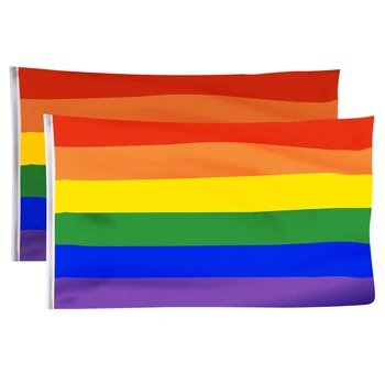 

2 Pack Gay Pride Flag,Rainbow Flags Large Indoor Outdoor Lgbt-Festival Diversity Celebration Gay Lesbian Peace Flag Multicolor