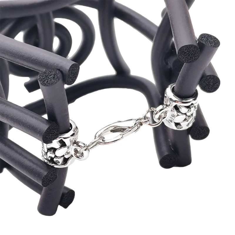 Bangle Bracelet Chain Bracelet UK Punk Bangles For Women Charm Bracelet Handmade Jewelry Black Chain Gothic Bracelet Adjustable Chains Rubber Jewellery
