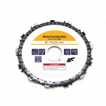 

22mm Arbor For 115 Angle Grinder 4-1/2 Inch 115mm Grinder Chain Disc 14T Wood Carving Disc Circular Saw Accesories Power Tools