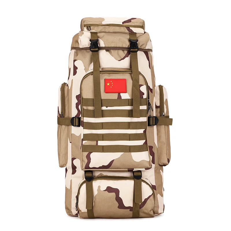 80L большой емкости открытый альпинистский рюкзак Кемпинг Туризм военный Molle Водонепроницаемый Камуфляж-репеллент Тактический Terkking сумка - Цвет: Sansha