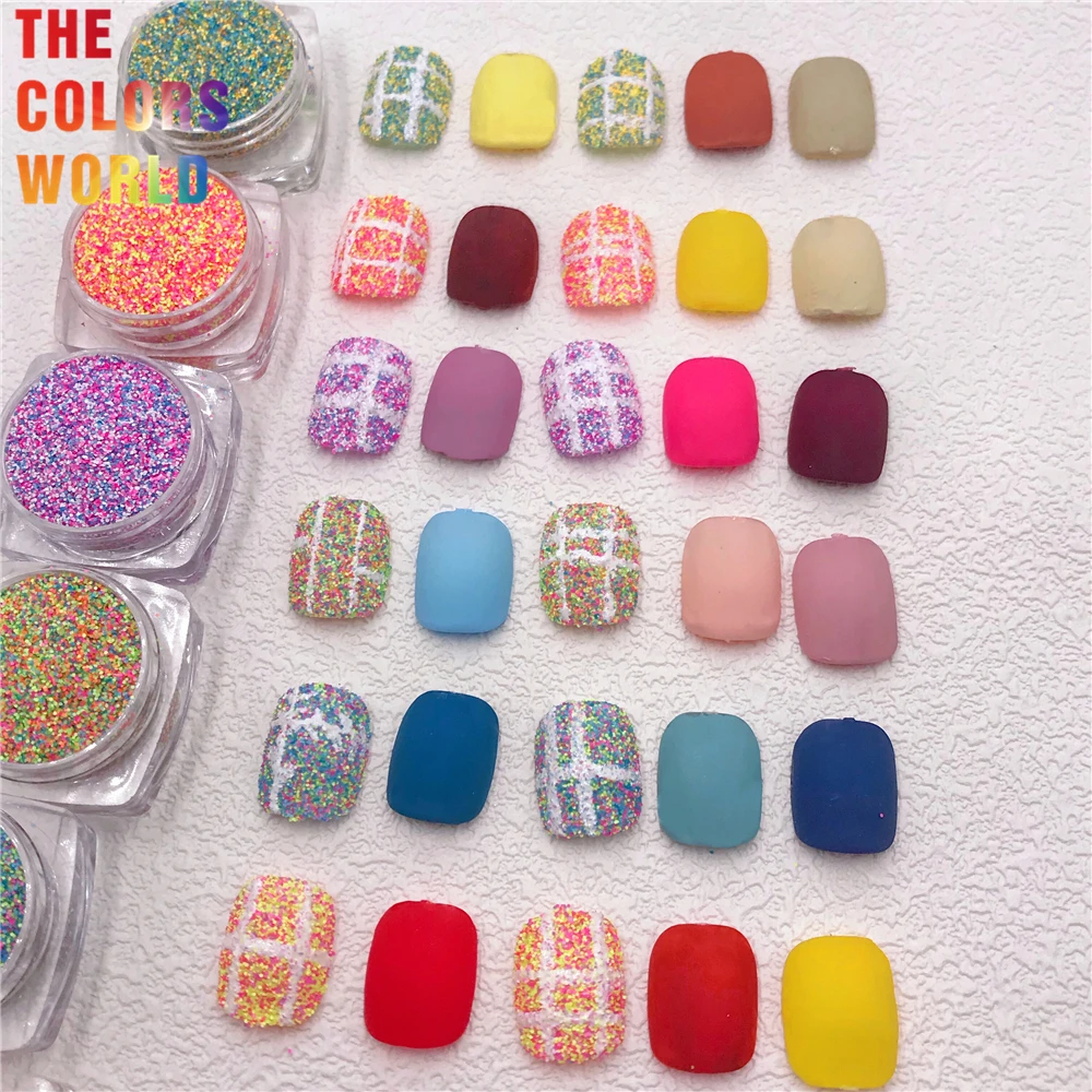 

TCT-651 Mix Colorful Woolen Fabric Sugar Woolen Powder Nails Glitter Spring Coat Color Nail Decoration Body Art Tumbler Crafts