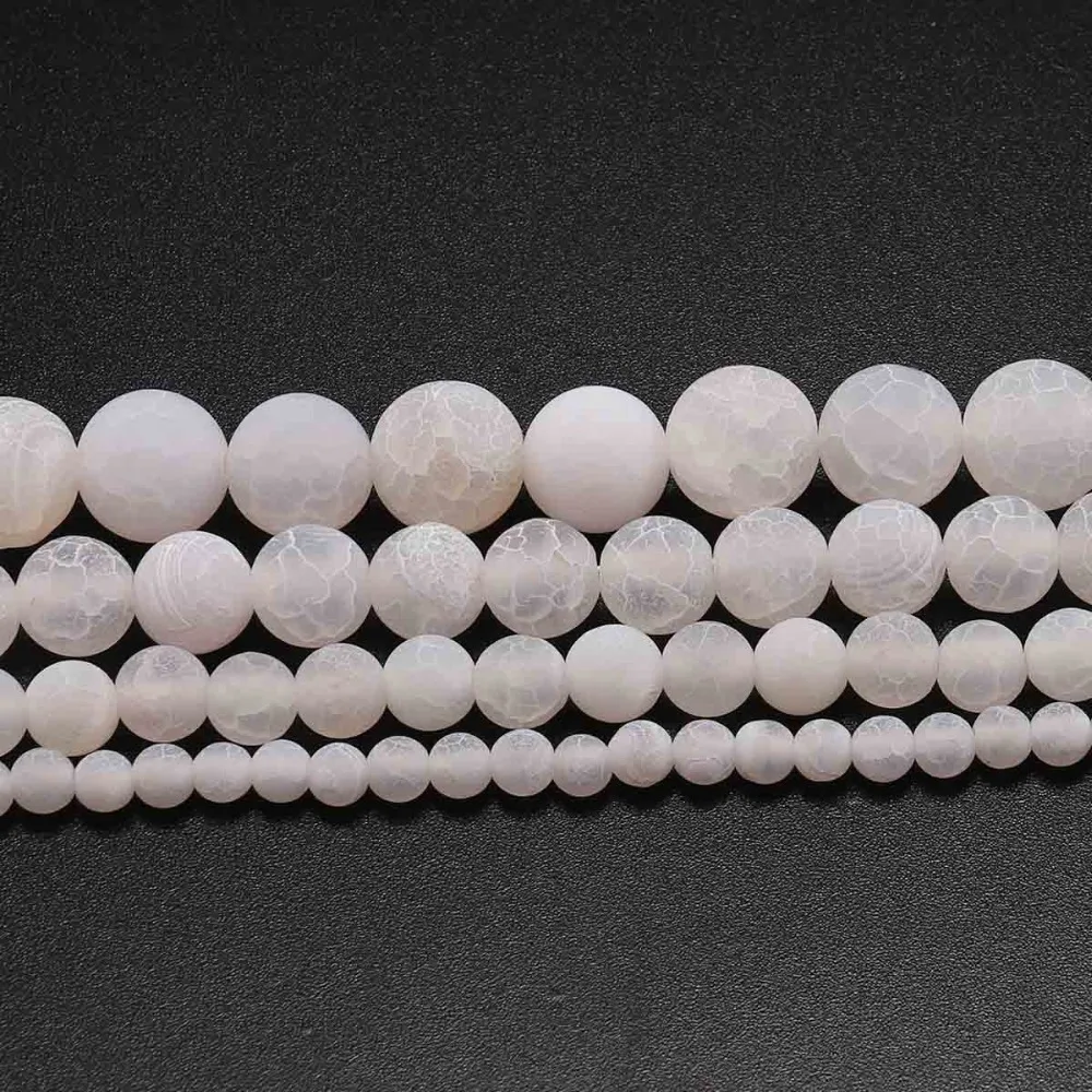 4 6 8 10 12 мм натуральный камень Мороз Краб белый Агаты круглый разделитель свободные бусины для самостоятельного изготовления ювелирных изделий ожерелья браслеты