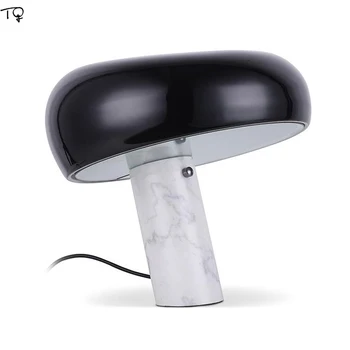 

Nordic Post-modern Fashion Designer Mushroom Decorative Table Lamp Led Metal Marble Light Model Room Living Room Bedroom Bedside