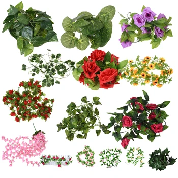 

Artificial Ivy Leaf Garland Plants Vine Fake Foliage Flowers Home Decor,Crabapple