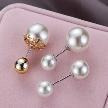 1PC Mulheres Prático Dupla Pérola Broche Broche Charme Vara Cachecol Camisola Colarinho da Camisa Pino de Segurança Acessórios de Moda Jóias(China)