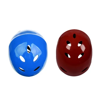 

2 Pcs Safety Protector Helmet 11 Breathing Holes for Water Sports Kayak Canoe Surf Paddleboard - Red & Blue