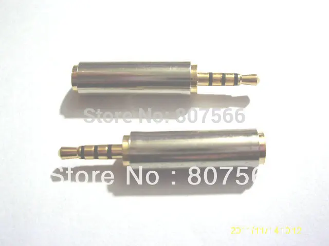 100pcs 2 5mm to 3 5mm 4Pole Headphone Jack Plug Adapter New