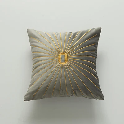 Прочная бархатная наволочка с вышивкой, прочная домашняя декоративная подушка, чехол на диван-кровать для дома 45x45 см - Цвет: Grey