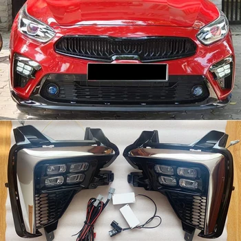 

Car Flashing 1 Pair LED Daytime Running Light 12V Car DRL Fog Lamp Waterproof For Kia K3 Cerato 2018 2019 2020