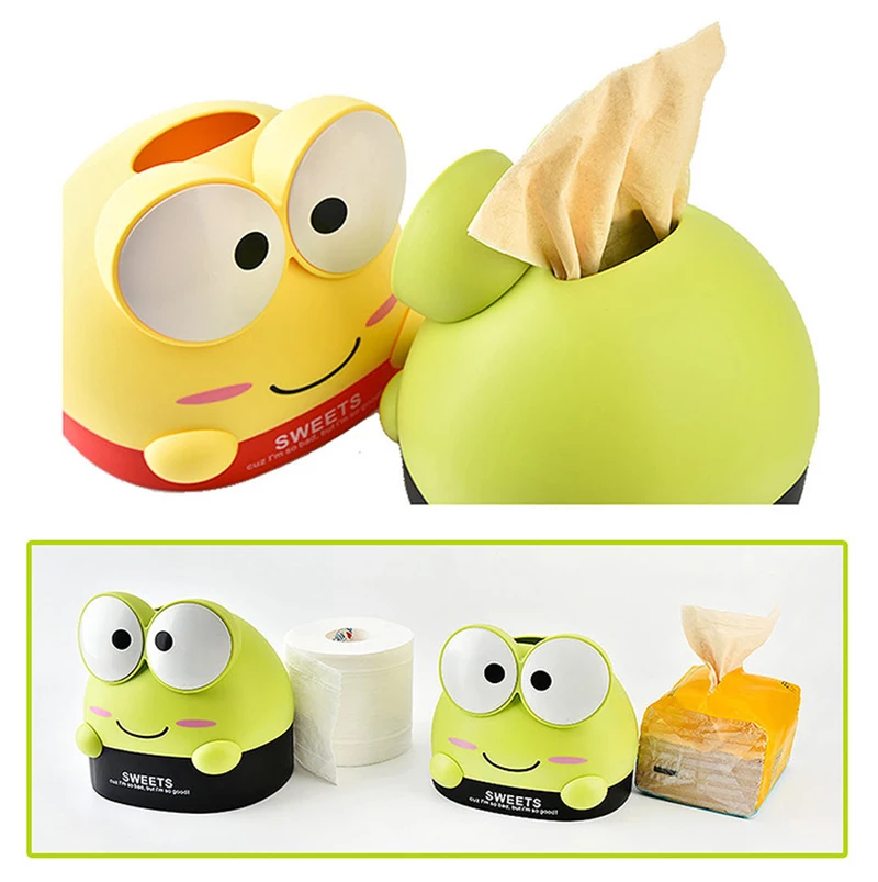 Creative ABS Frog Shape Tissue Box Paper Towel Box Cute Tissue Box Cover Tissue Holder Home Storage Organization Tissue Boxes