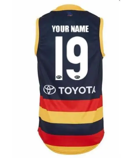 Print name number AFL ADELAIDE CROWS домашний трикотаж размер S-3XL - Цвет: Print name number